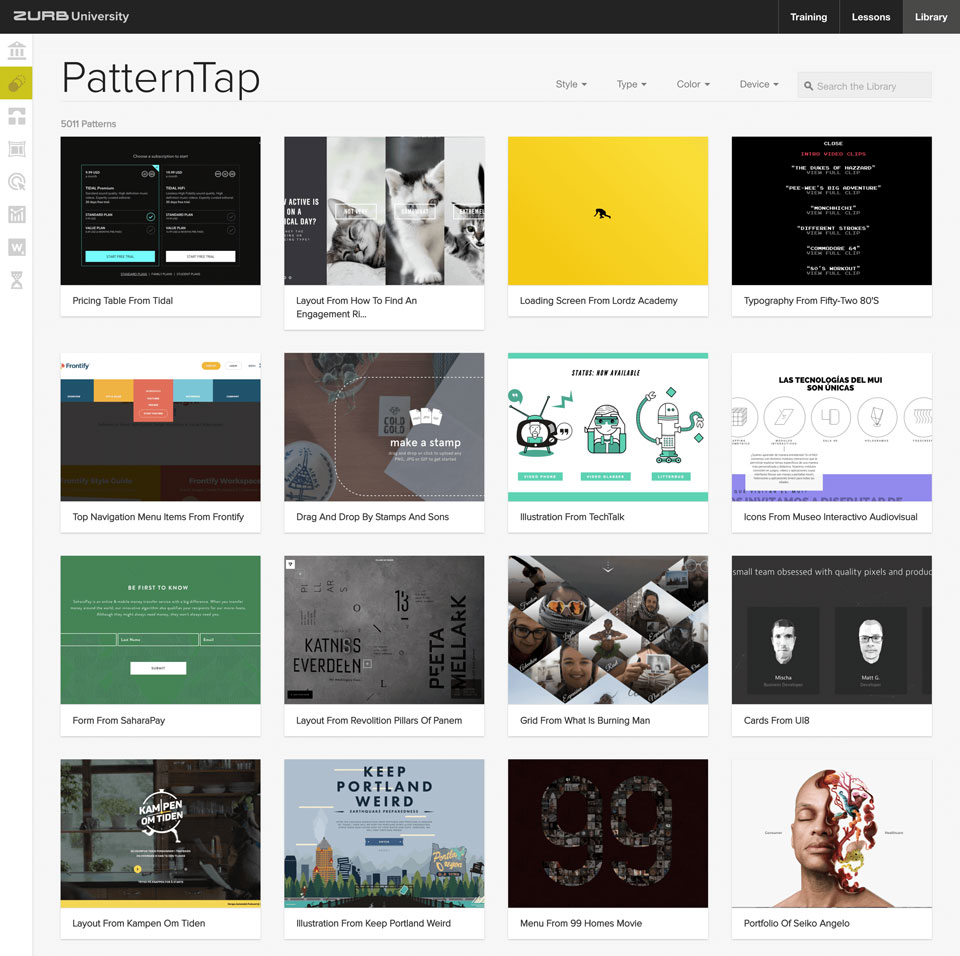 PatternTap---ZURB-Library