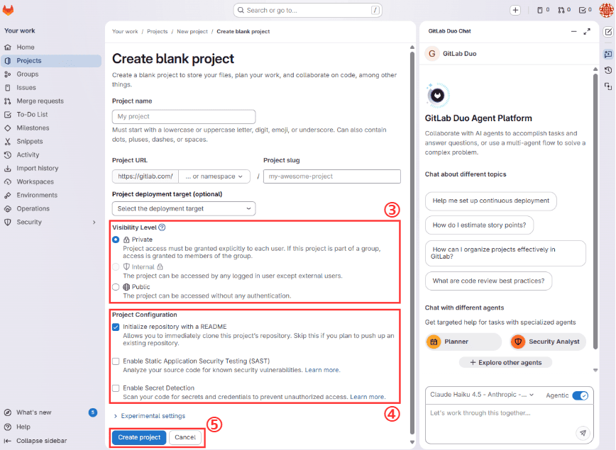 プロジェクト作成