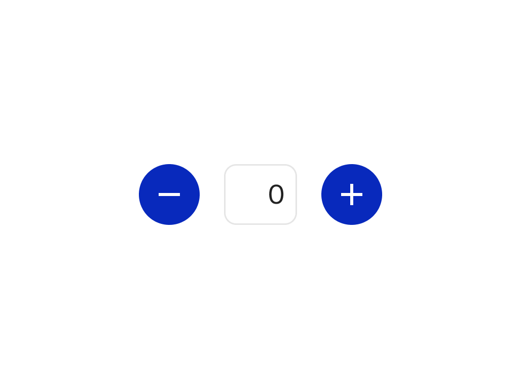 「+」「−」のボタンと数値を表示されたステッパーのフォーム