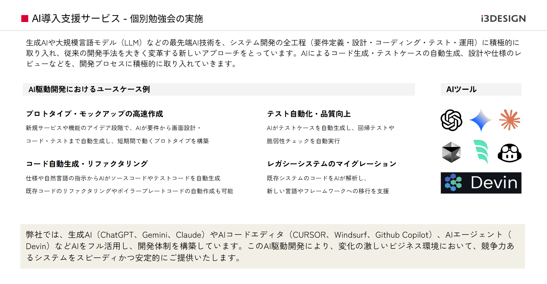AI導入支援サービスについて
