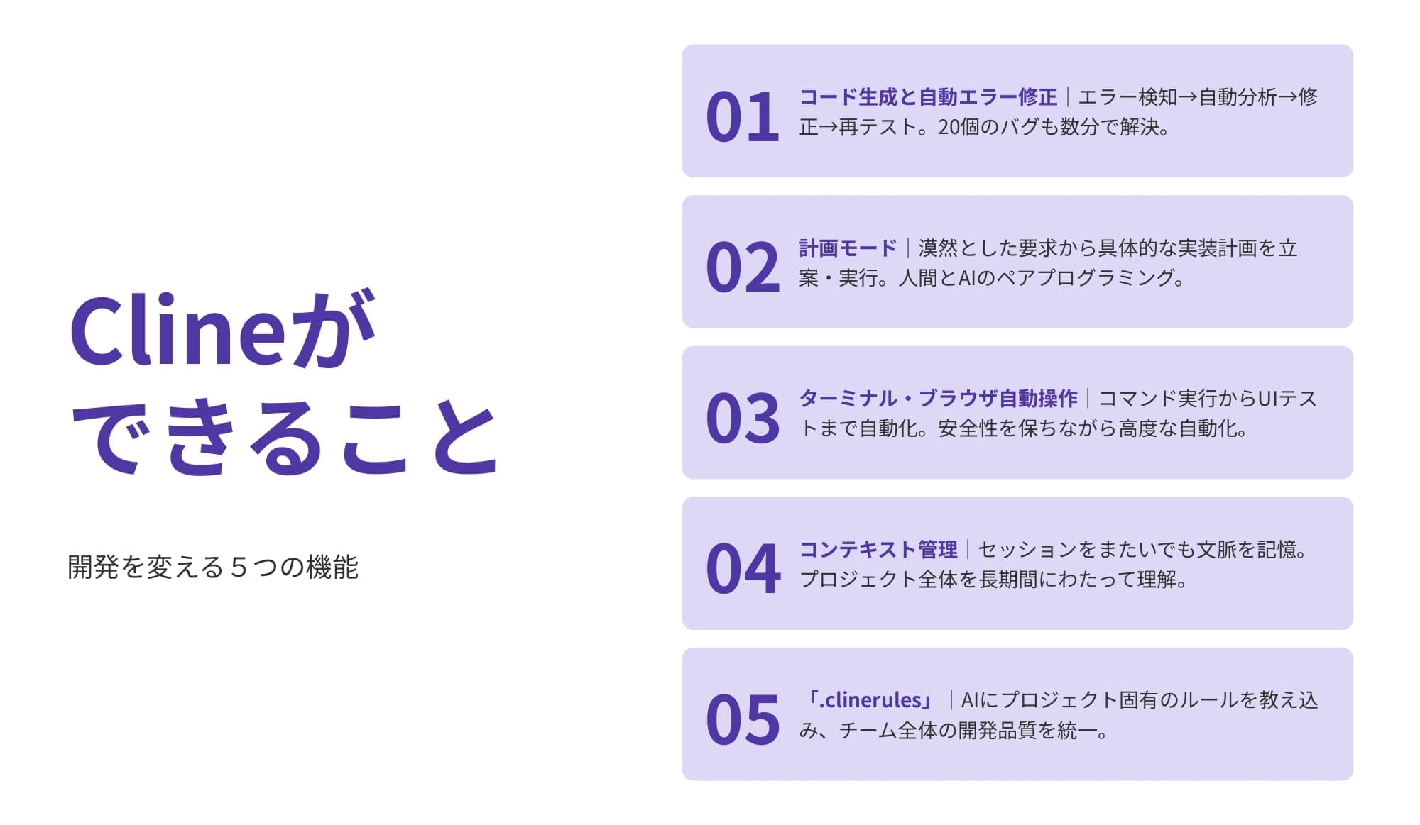 Clineでできる5つのこと