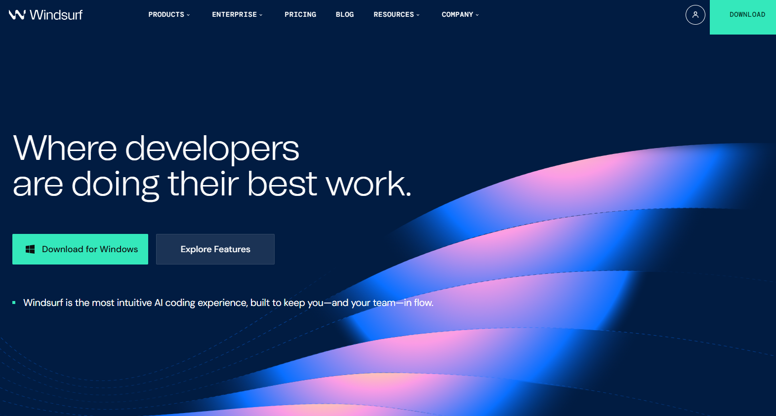Windsurf公式サイトスクリーンショット