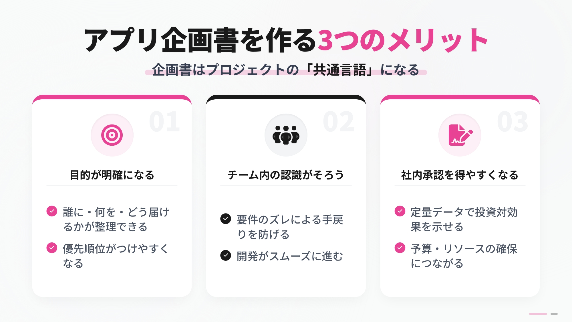 アプリ企画書を作る3つのメリット