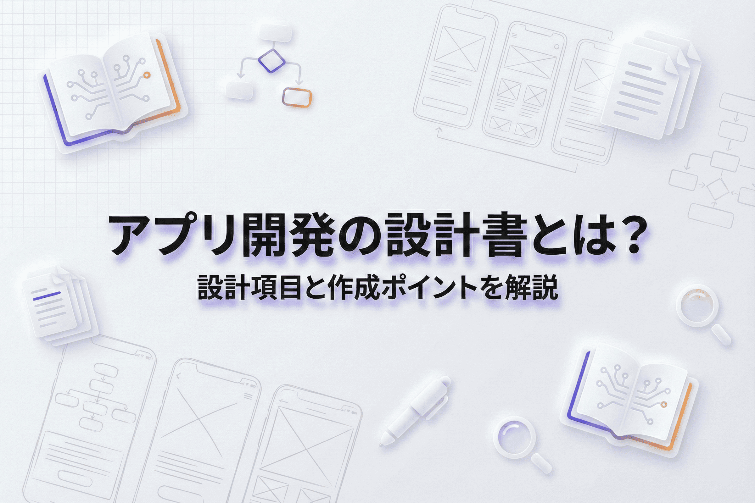 アプリ開発の設計書とは？設計項目と作成ポイントを解説 | サムネイル