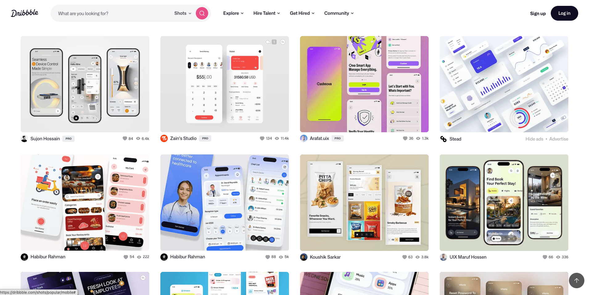Dribbbleサービスサイト
