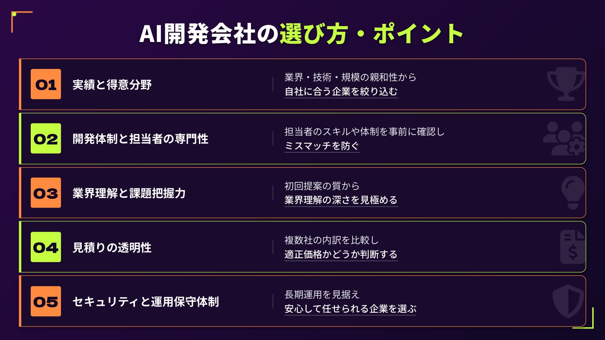 AI開発会社の選び方・ポイント