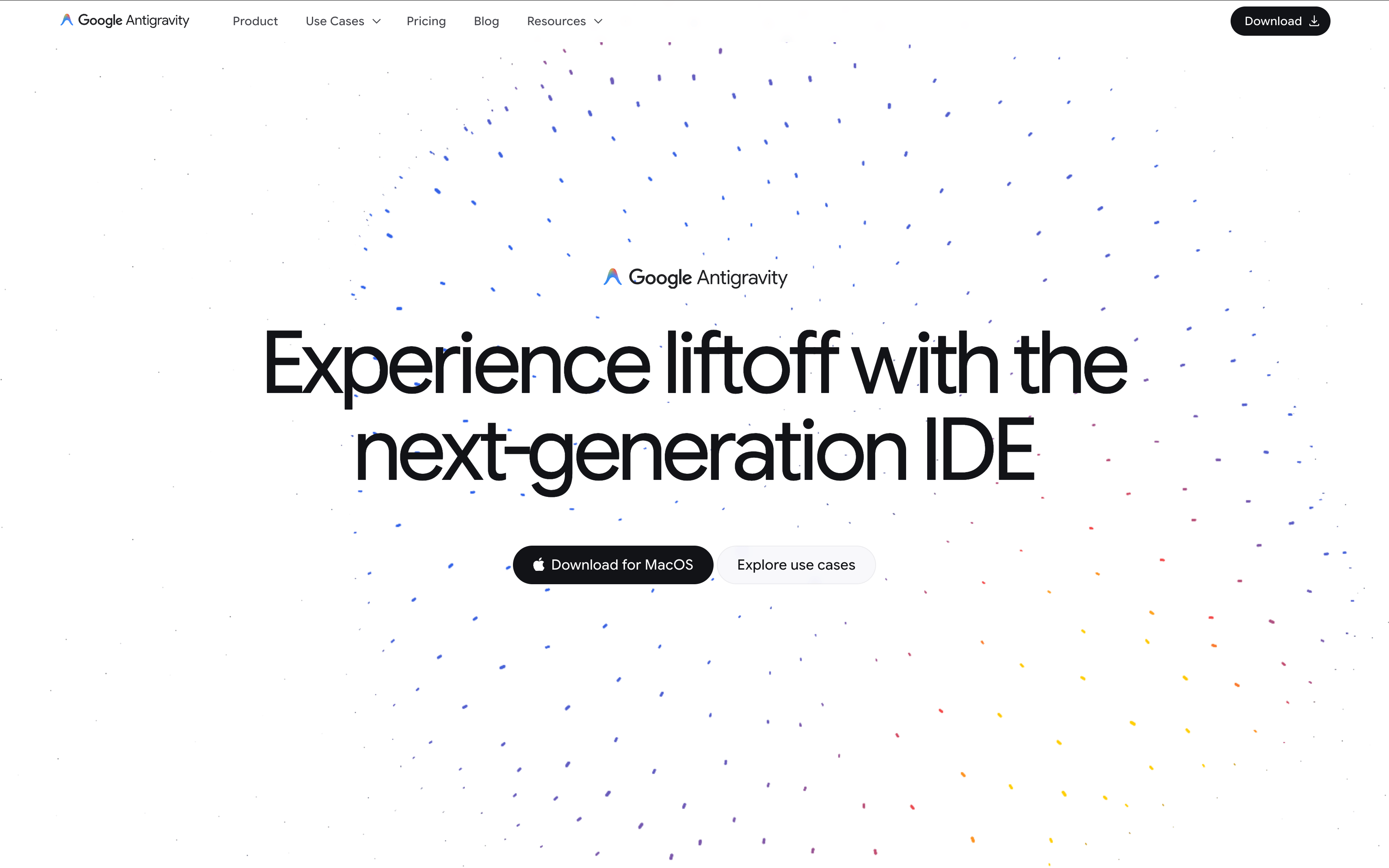 Google Antigravityサービスサイトトップ