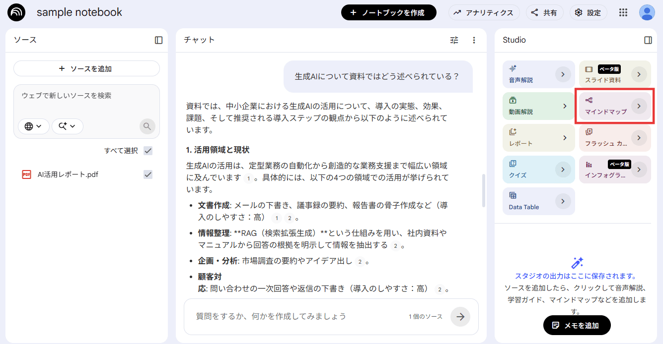マインドマップの自動作成